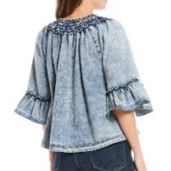 Free People Ainsley Denim‎ Top - Picture 7 of 9